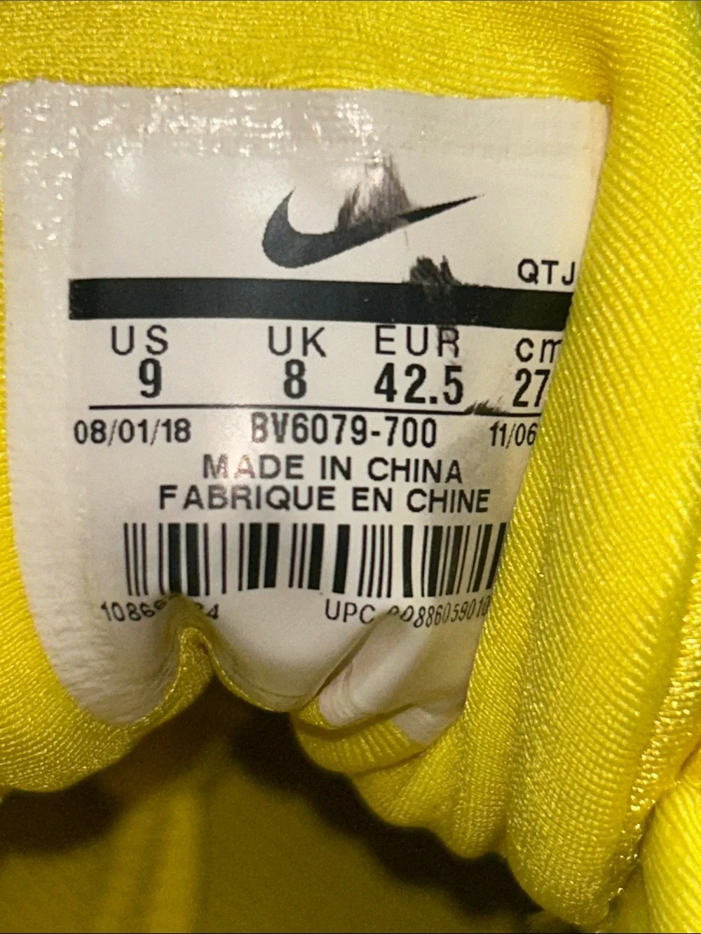 Nike Air VaporMax Plus “Bumblebee” Men’s Size 9